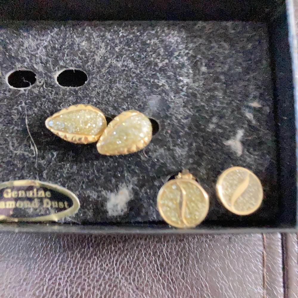 Vintage woman’s Genuine diamond dust clip on earrings